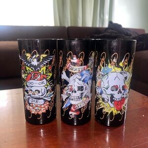 Ed Hardy Black Skull Design cups